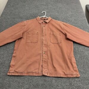 Northeast Outfitters Shirt Mens L Orange Cotton Canvas Flannel Lined Gorpcore